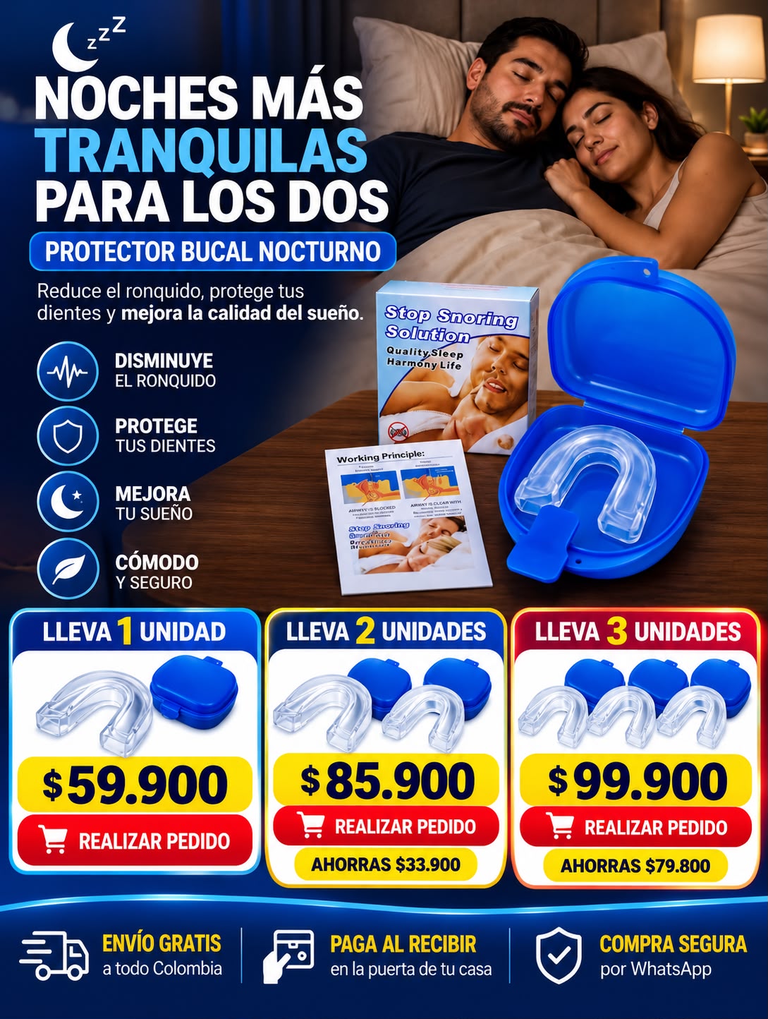 DREAM FLOW™ 2 en 1 | Protector Bucal Antirronquidos y para Bruxismo