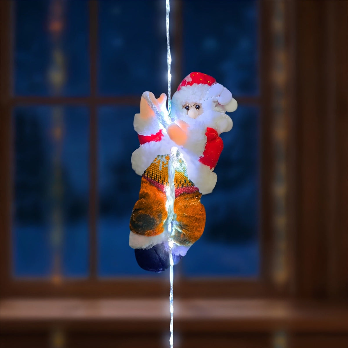 Papá Noel escalador con luces LED incorporadas
