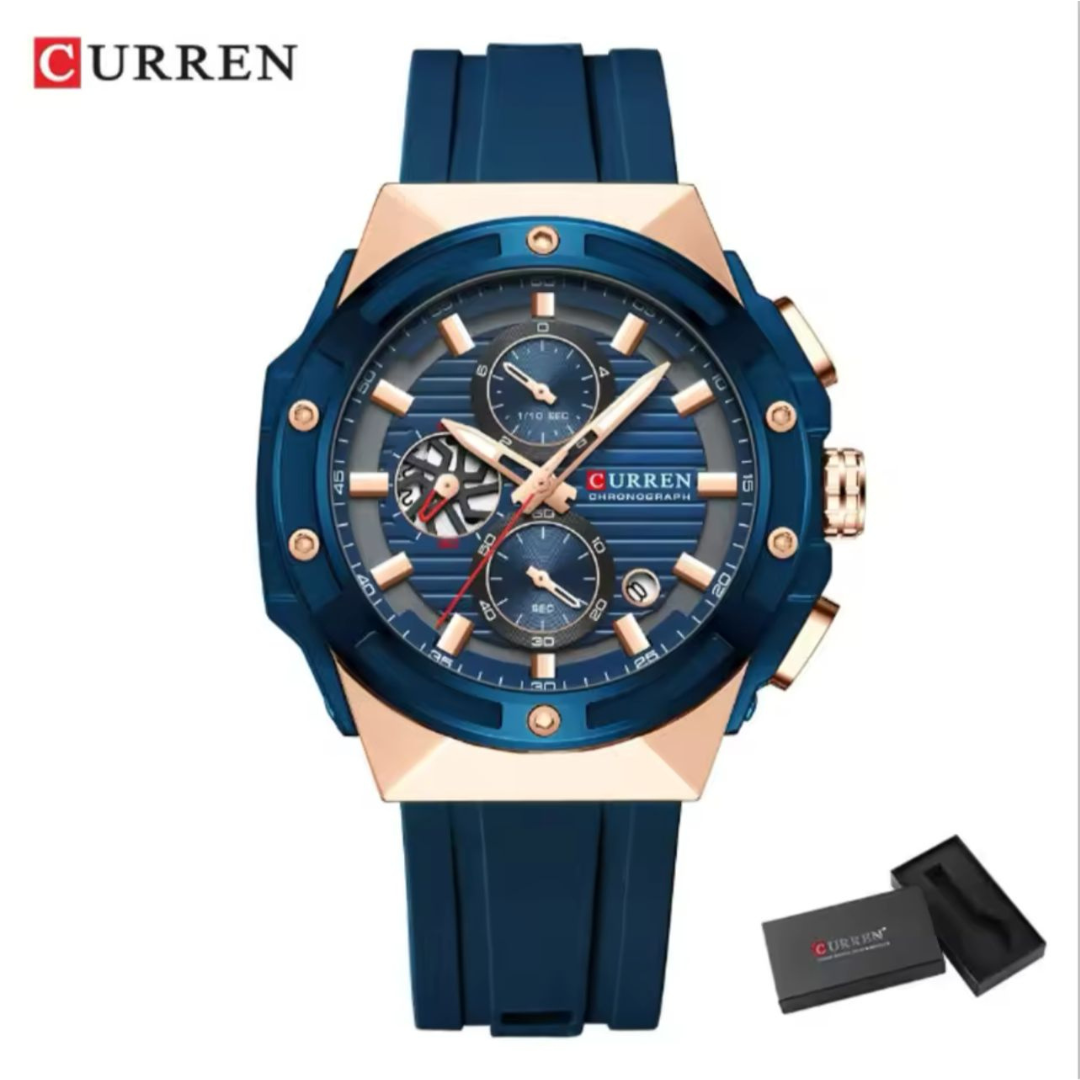 Reloj Curren 8462 azul con estuche de marca