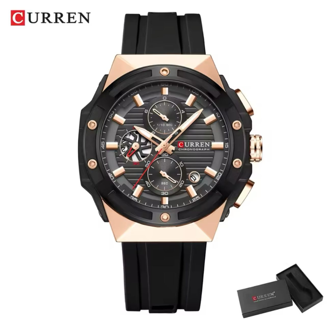Reloj Curren 8462 negro con estuche de marca