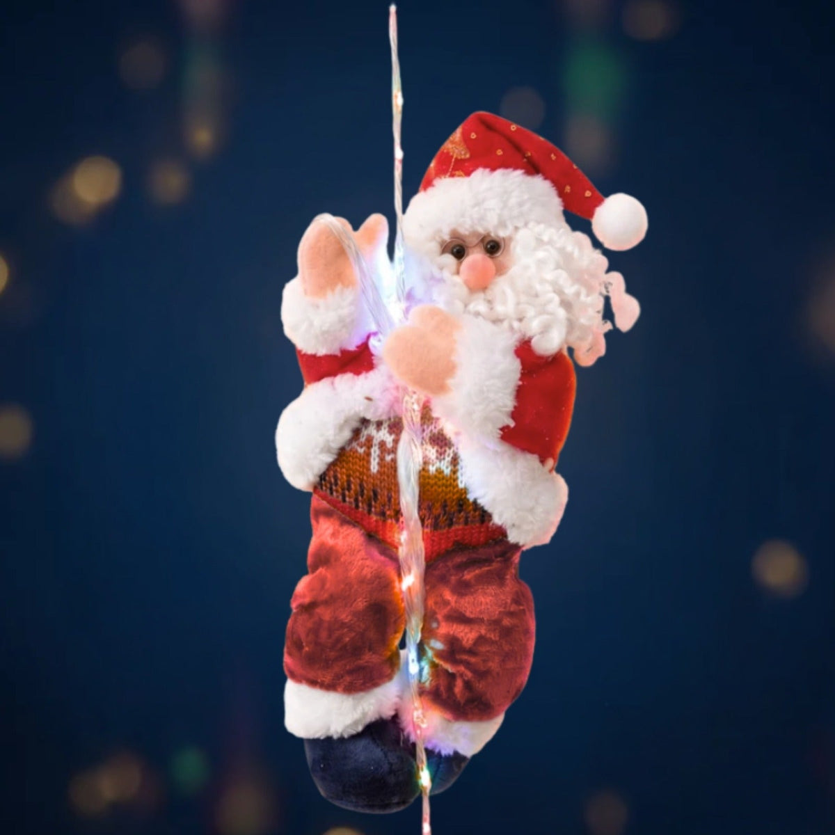 Papá Noel escalador con luces LED incorporadas